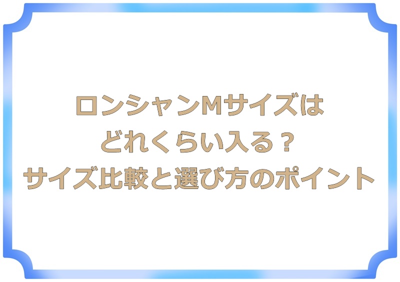 ロンシャンMサイズはどれくらい入る？サイズ比較と選び方のポイント